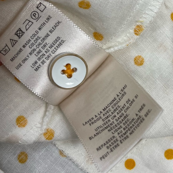 Anthropologie Maeve Louise Wrapped Blouse Size 0 Polka Dot Retro Puff Sleeve Top - Picture 12 of 15